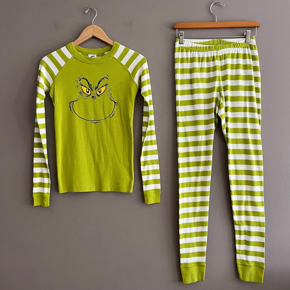 Hanna Andersson Grinch HannaJams Pajama Set Organic Cotton Dr Seuss 14/XS